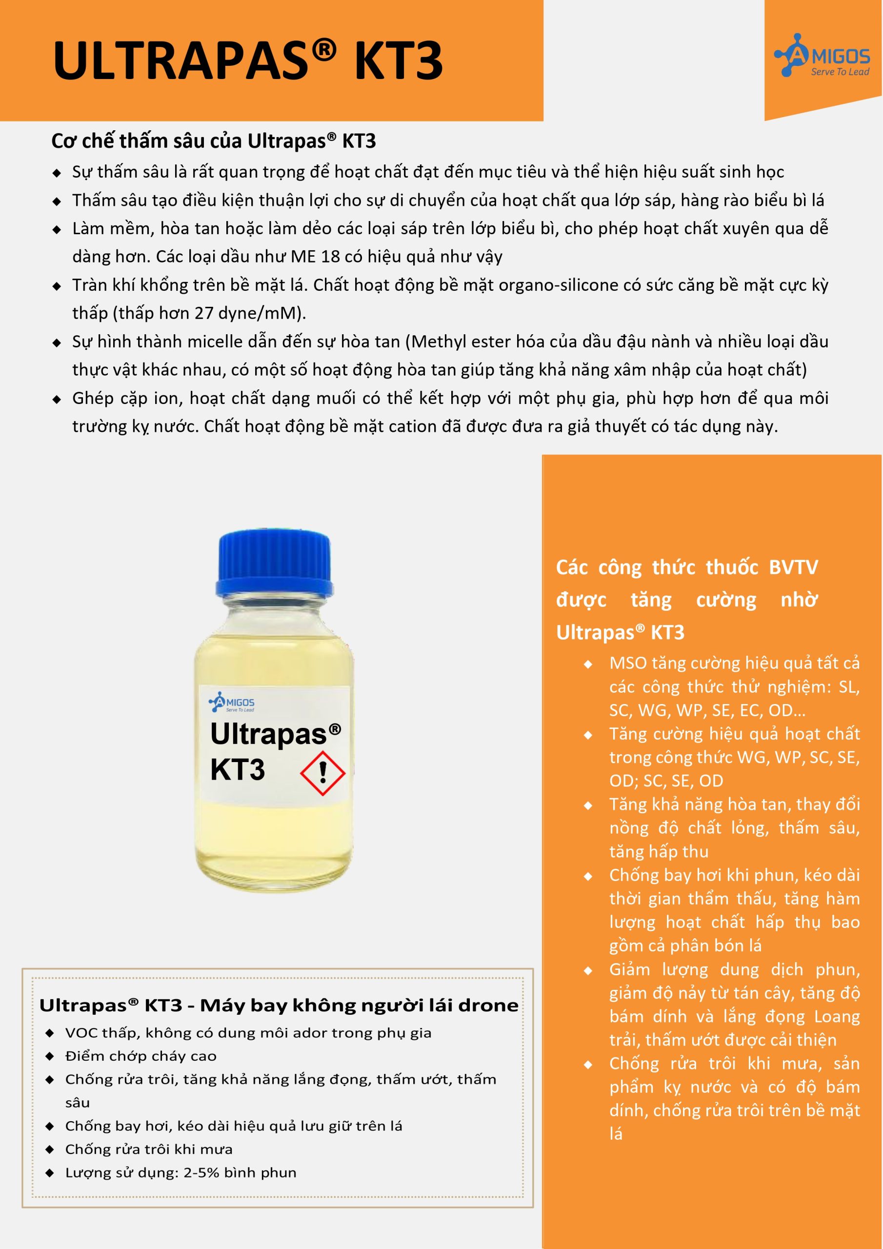 Ultrapas® KT3 – Phụ gia tăng thấm cho drone